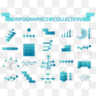 经典蓝色信息结构分布图矢量,免抠元素