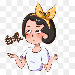 卡通都市少女主题黄发带女孩表情,免抠元素