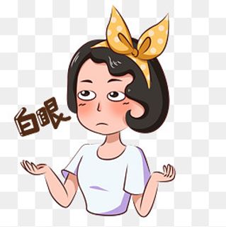 卡通都市少女主题黄发带女孩表情,免抠元素