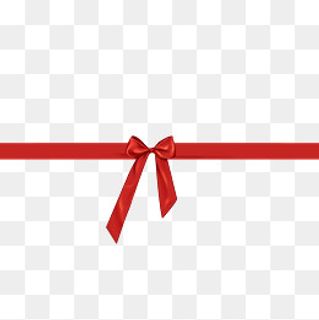 红色写实蝴蝶结分割线,免抠元素