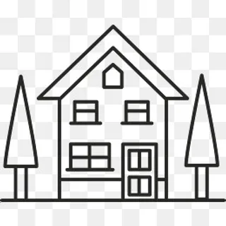 手绘房子线稿素材图