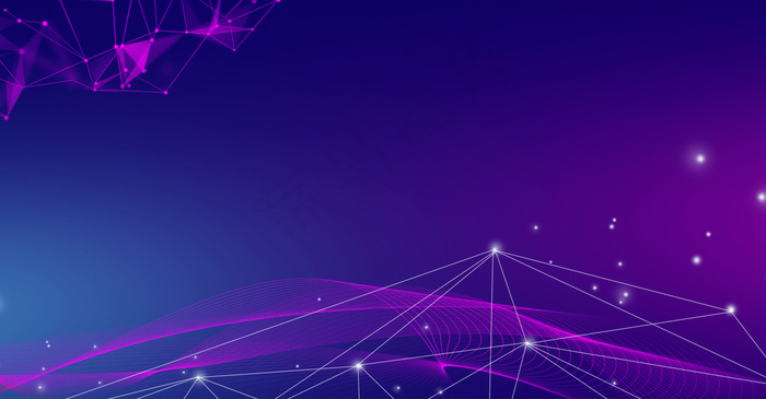 蓝紫渐变线条科技海报背景图片素材