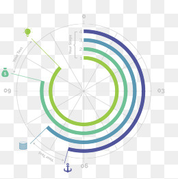 彩色圆环数据,免抠元素