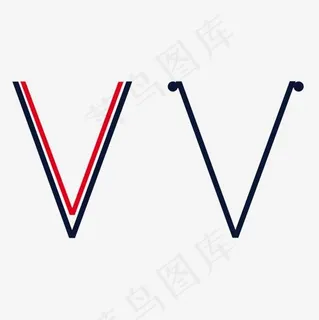 设计字母V艺术字