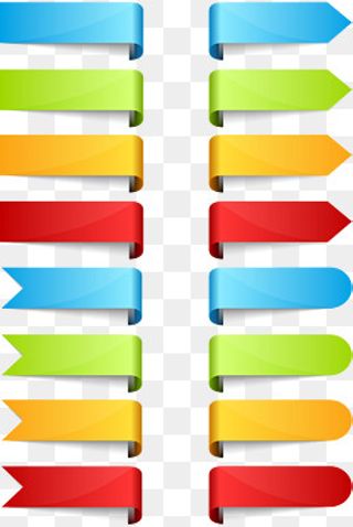 矢量手绘彩色箭头标签,免抠元素