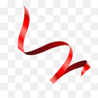 卡通手绘红色飘逸丝带,免抠元素