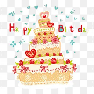 手绘生日蛋糕,免抠元素