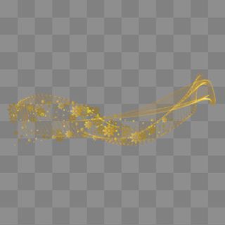 科技线条金色花朵漂浮矢量图,免抠元素