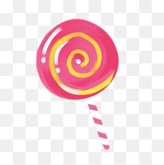 卡通手绘粉色棒棒糖,免抠元素