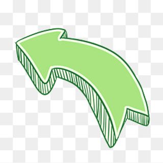 绿色小清新手绘箭头,免抠元素