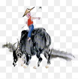 水牛问路,免抠元素(1000*1000px)