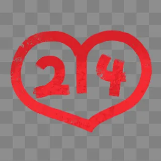 手绘可爱情人节数字,免抠元素