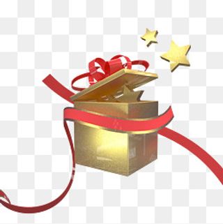 金色风格打开的礼盒,免抠元素