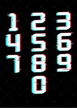 菜鸟图库抖音故障风格数字
