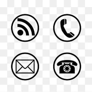 手绘黑色通信图标下载,免抠元素