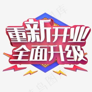 重新开业全面升级C4D立体白色3D艺术字