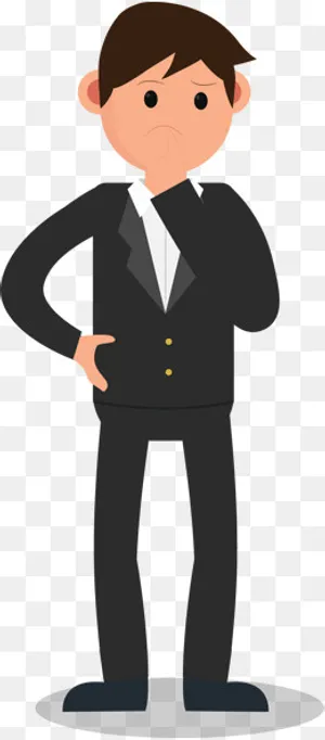 思考问题的商务小人