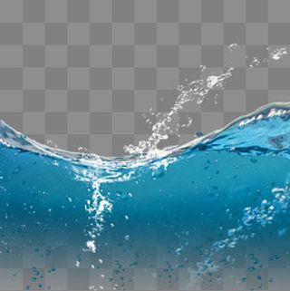 动感水面蓝色水花水滴元素,免抠元素