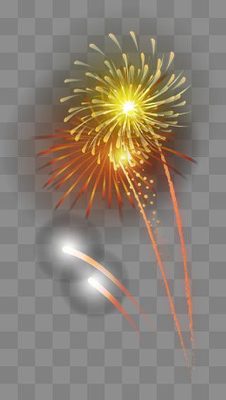 春节美丽多彩烟花,免抠元素