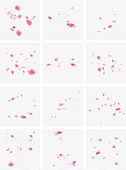 情人节粉色真实风活动促销花瓣雨,免抠元素