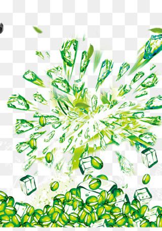发射的绿豆冰沙,免抠元素
