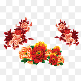 红花背景装饰效果,免抠元素