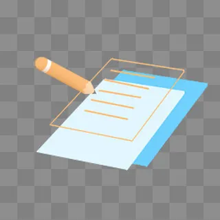 一个正在写报告的图标,免抠元素