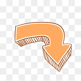 橙色小清新手绘箭头