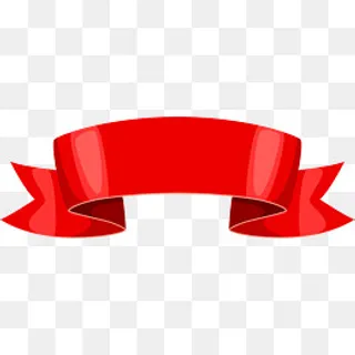 红色卡通绸带,免抠元素