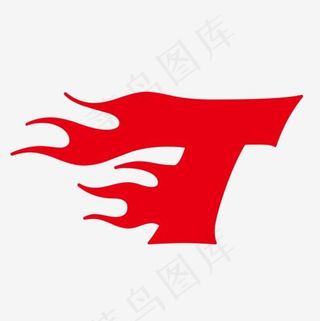 创意红色火焰英文字母