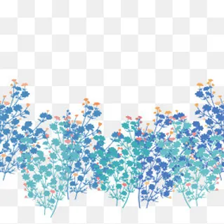 小清新花卉花丛边框,免抠元素