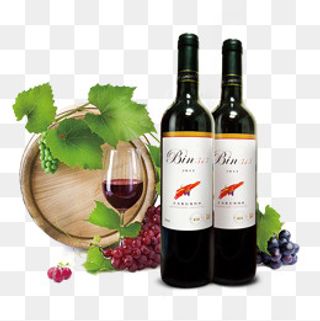 实物红酒瓶子高脚杯,免抠元素