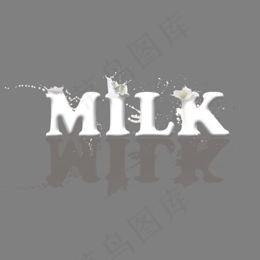 牛奶Milk艺术字体(960*768px)