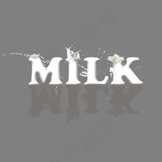 牛奶Milk艺术字体(960*768px)