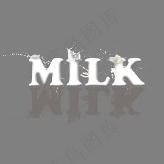 牛奶Milk艺术字体