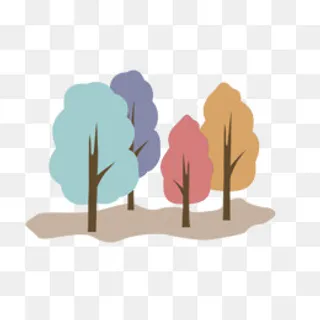 日系午后山丘树林园林,免抠元素