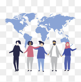 商务男女矢量全球链接灵感合作团,免抠元素