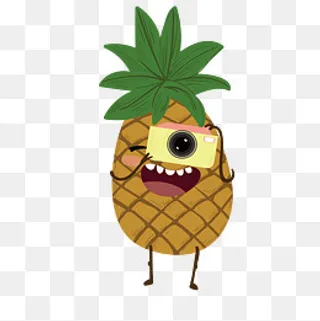 夏天卡通菠萝清凉矢量图,免抠元素