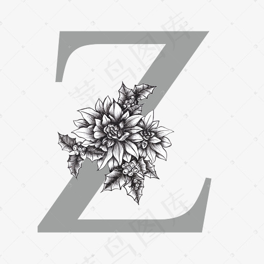 灰色轻奢大气字母Z(2708*2708px)ai矢量模版下载