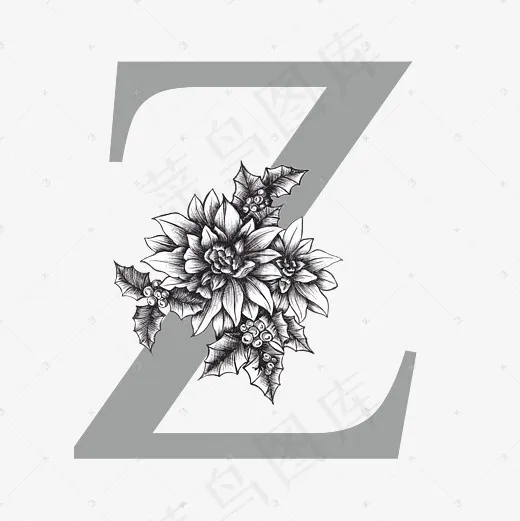 灰色轻奢大气字母Z(2708*2708px)ai矢量模版下载
