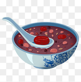 卡通手绘中国传统腊八节之腊八粥,免抠元素