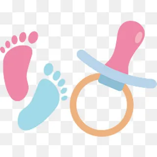 奶嘴脚丫印卡通可爱婴儿用品设计,免抠元素