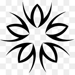 黑色手绘线条装饰图案,免抠元素