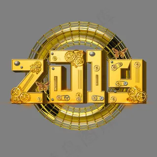 c4d金属色3D2019新年 c4d金属色3D2019新年