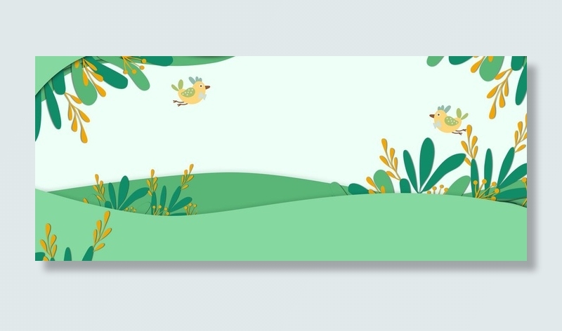 踏青春游卡通海报banner背景图片素材