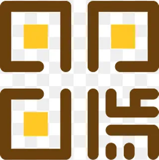 灰色手绘圆角二维码元素,免抠元素