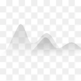 灰色渐变远山绘画,免抠元素(800*800px)