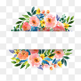 粉色水彩花朵边框(2000*2000px)