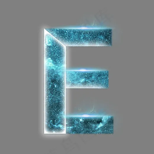 炫酷星空光效分割数字E(3000X3000(DPI:300))psd模版下载