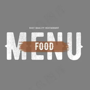 创意时尚风格餐厅菜单艺术字装饰图案